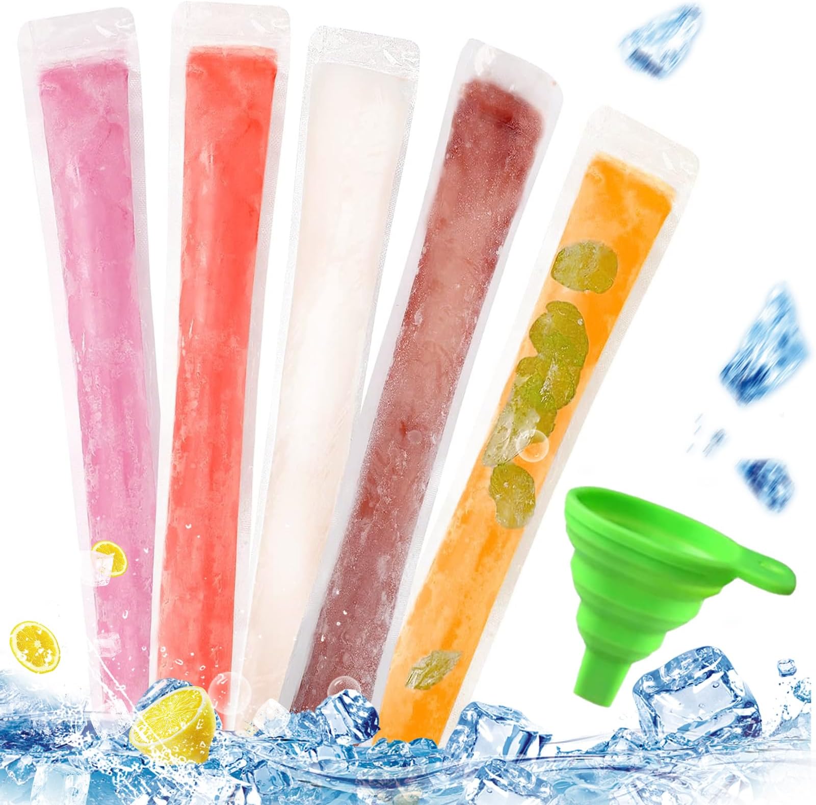 Stampi Popsicle Senza BPA Con Imbuto - Per Yogurt E Gelati