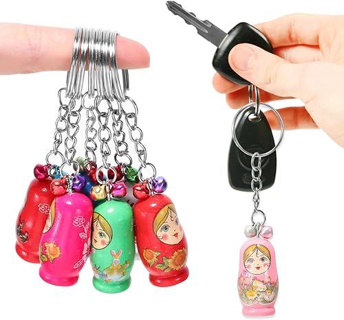 Miniatura 6 de 24 llaveros de Matryoshka para muñecas rusas, llaveros de muñecas rusas de anidación, llaveros, mochila, llavero colgante para llaves de coche,