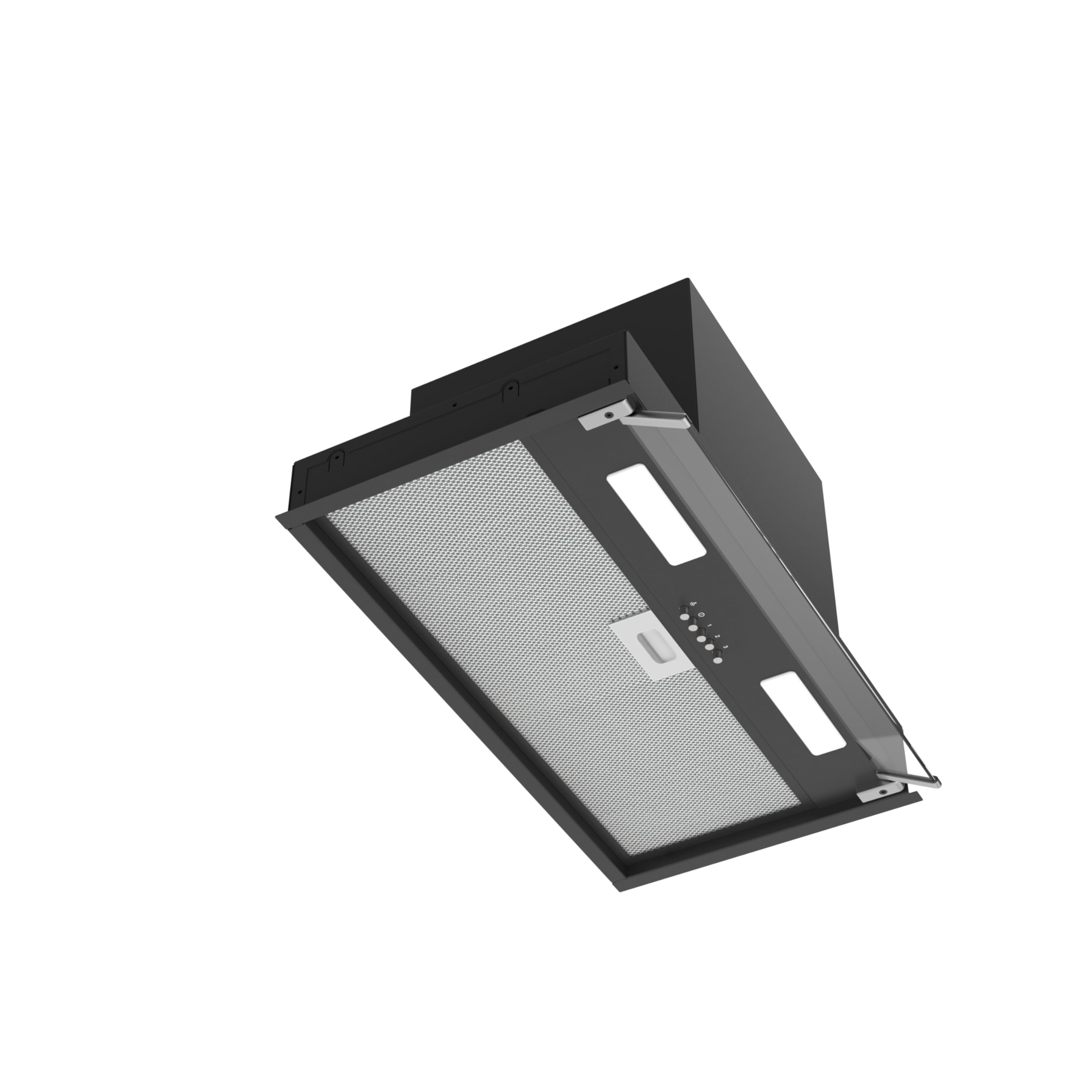Campana Extractora Encastrable Armonia 60 BK, 60 cm, Negro e Inox, 3 Velocidades, Extracción 645 m³/h, Motor Extra Silencioso, Iluminación LED, Filtros Lavables, Clase A