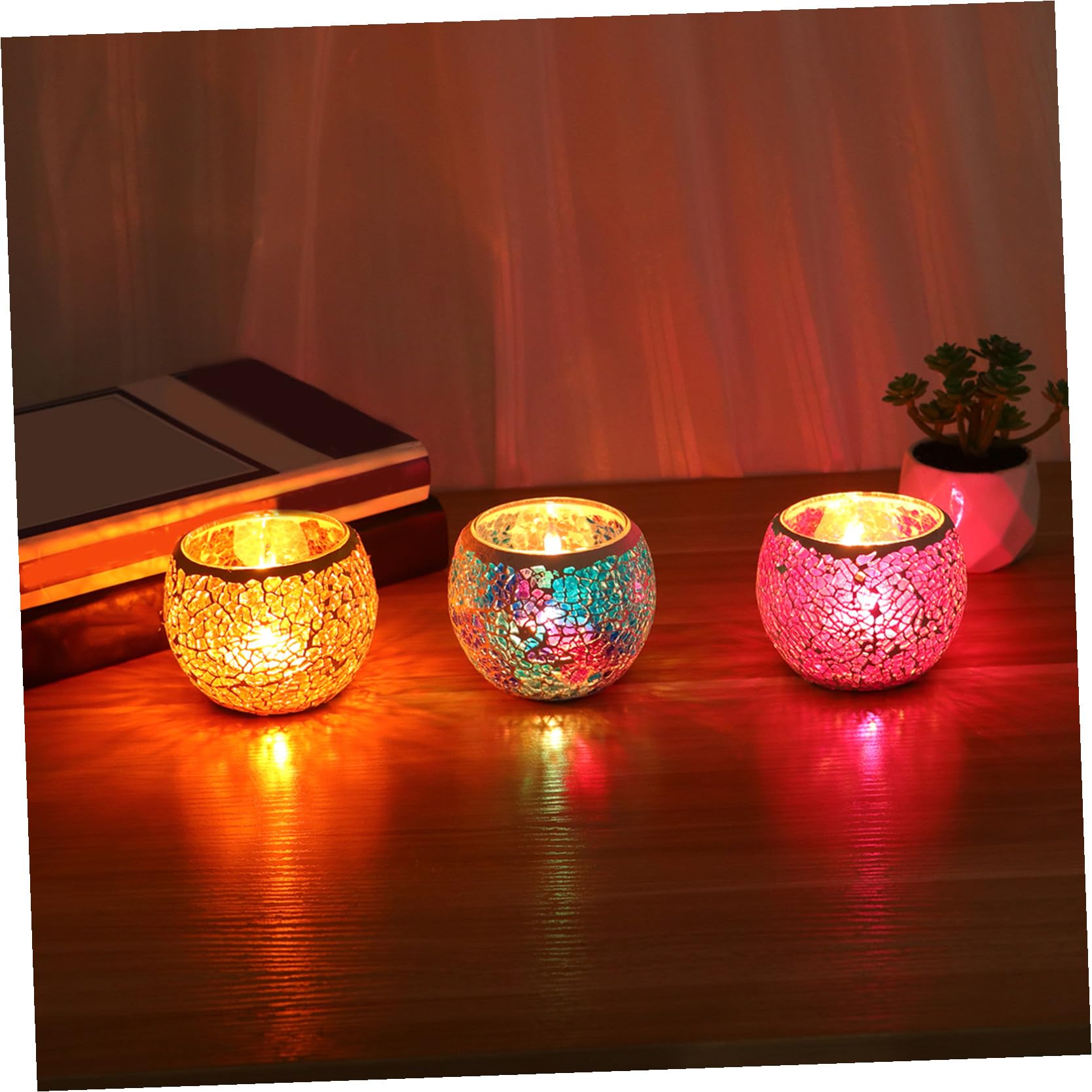 Amosfun 3stücke Kerzenhalter aus Glas für Tischdeko Duftkerzenhalter Vintage-stil Wiederverwendbar für Zuhause Partys und Hochzeiten