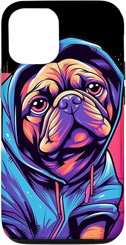 Funda para iPhone 1212 Pro Pug Graffiti Pug Owner Pug Lover