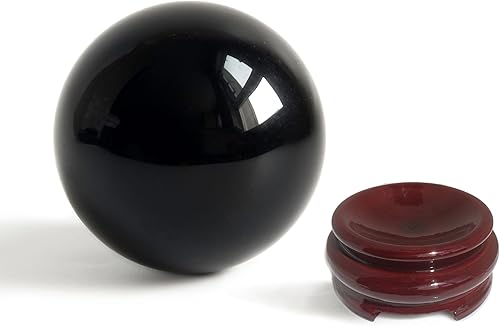 Miniatura 4 de Mina Heal Bola de cristal de obsidiana de 4.3 pulgadas para pelota Fengshui, meditación de rascado, curación de cristal, esfera de adivinación,