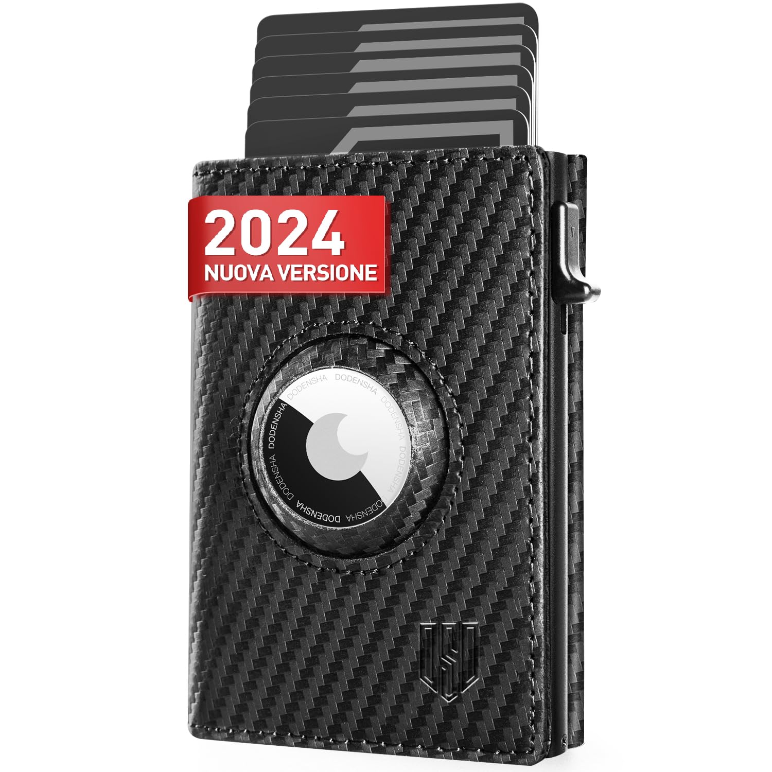 DODENSHA® MagSnap Airtag Portafoglio Uomo con protezione RFID I Portafoglio piccolo I Portafoglio intelligente piccolo per 10+ carte I Porta carte di credito I Portatessere uomo tascabile