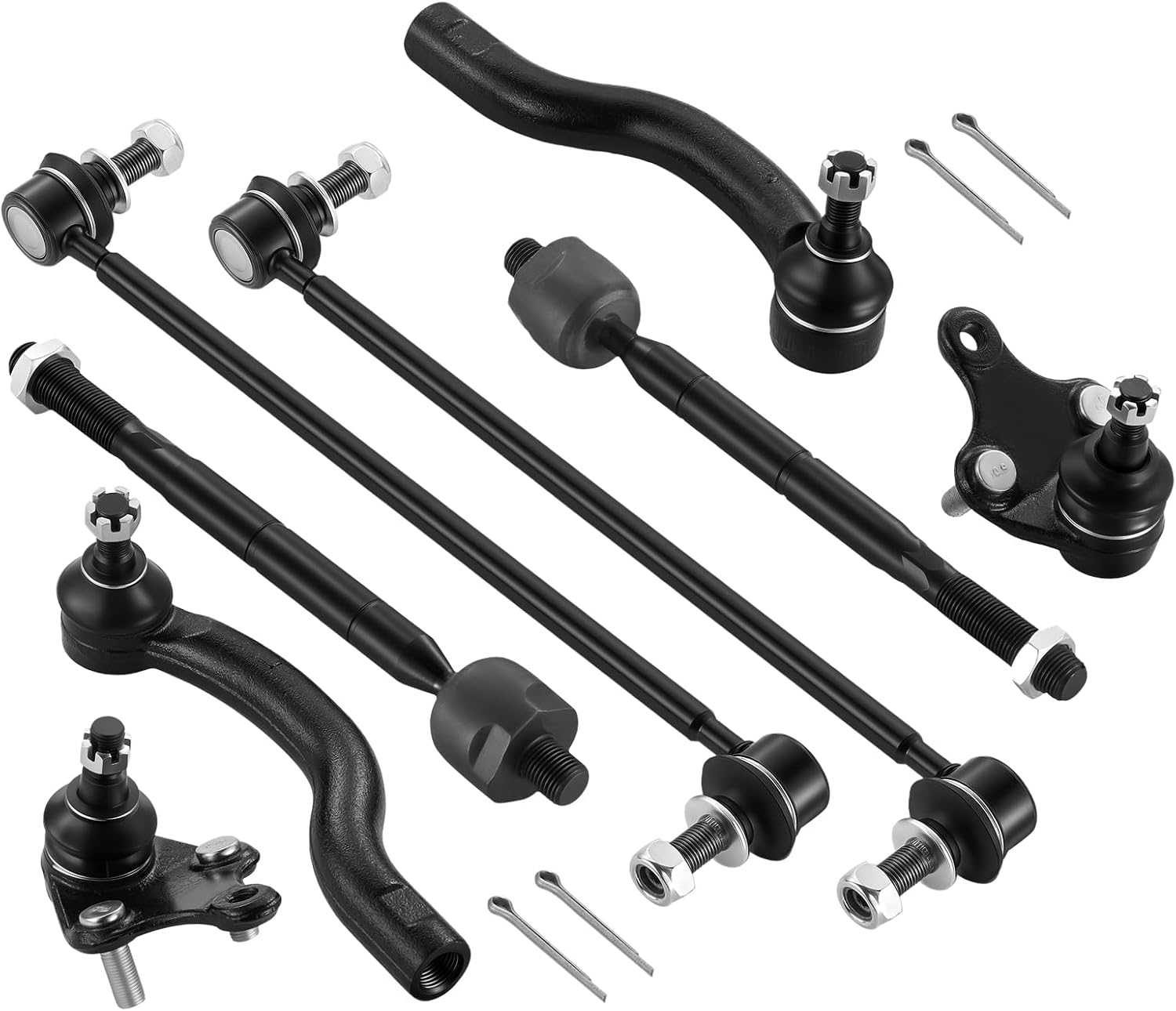 8-PC Steering Suspension Kits Compatible with Toyota RAV4 2006-2018,2xOuter tie rod ES800053 ES800054,2xInner tie rod EV800328,2xBall Joint K500062,2xStabilizer Bar Link K750043
