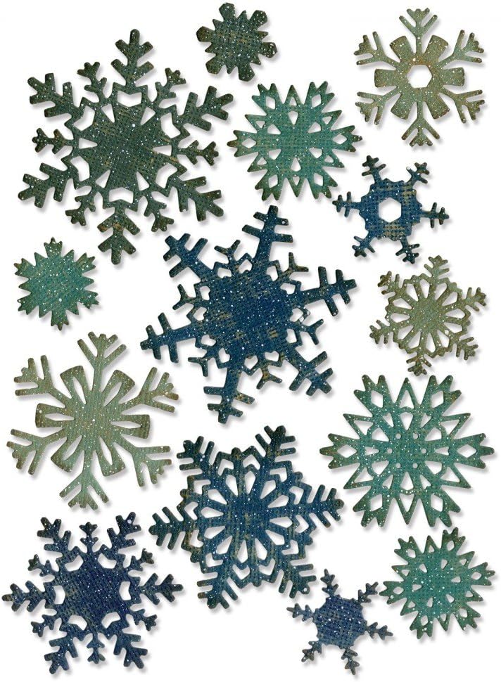 thinlits die set 661599, paper snowflakes, mini by tim holtz, 14 pack, one size, multi color