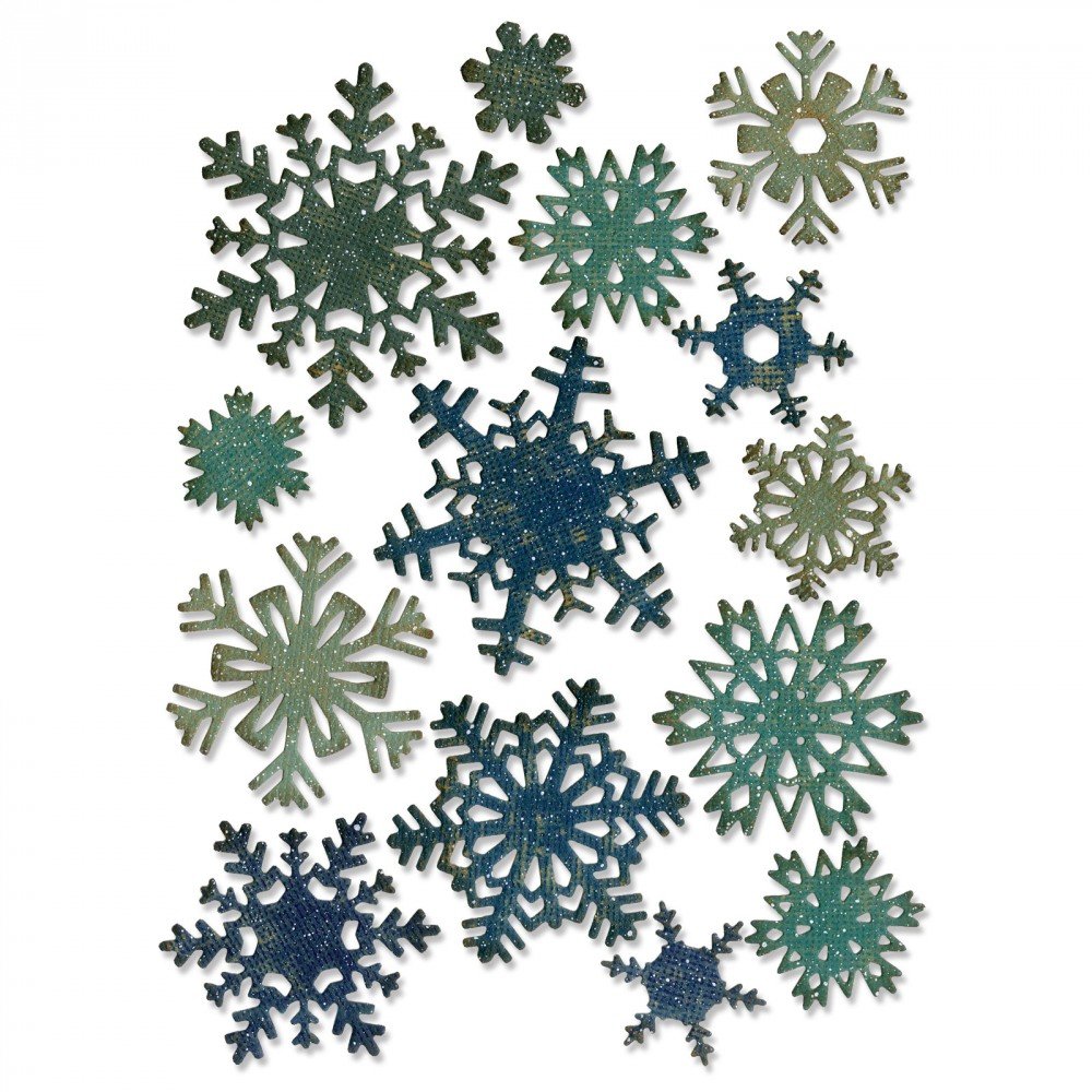 Sizzix Thinlits Die Set 661599, Paper Snowflakes Mini by Tim Holtz, 14 Pack