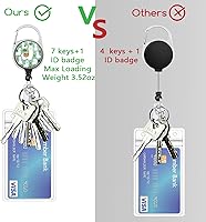 Vista 40 de Giancomics Black ID Badge Holder with Lanyard, Lanyards for ID Badges with Badge Reel Retractable Heavy Duty, Lanyard with ID Holder Keychain Clip