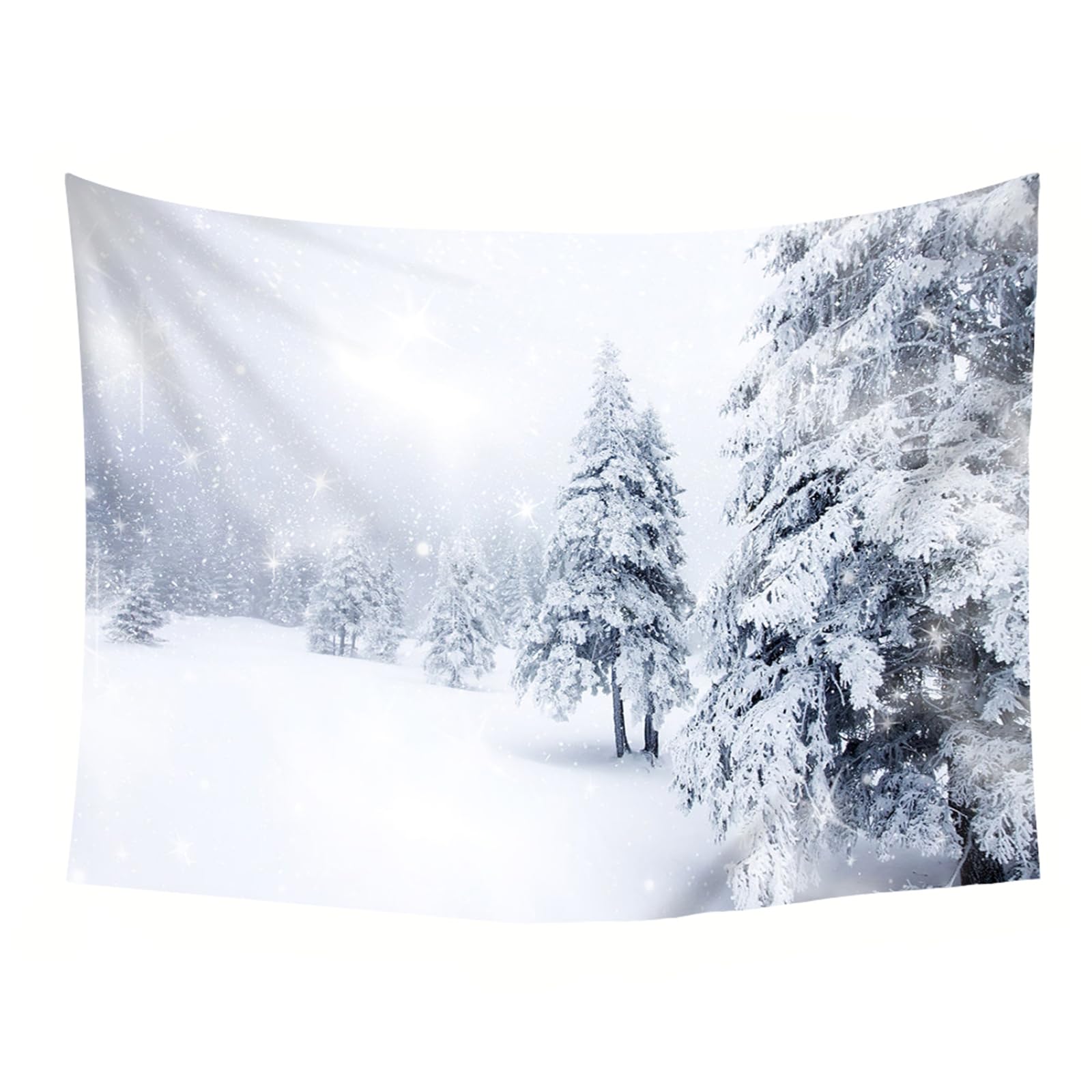 RDSGYZ Dywan ścienny duży 350 x 256 cm, ozdoba na ścianę, motyw śniegu i drzew, zasłona ścienna, dekoracja ścienna do pokoju dziecięcego, sypialni, salonu