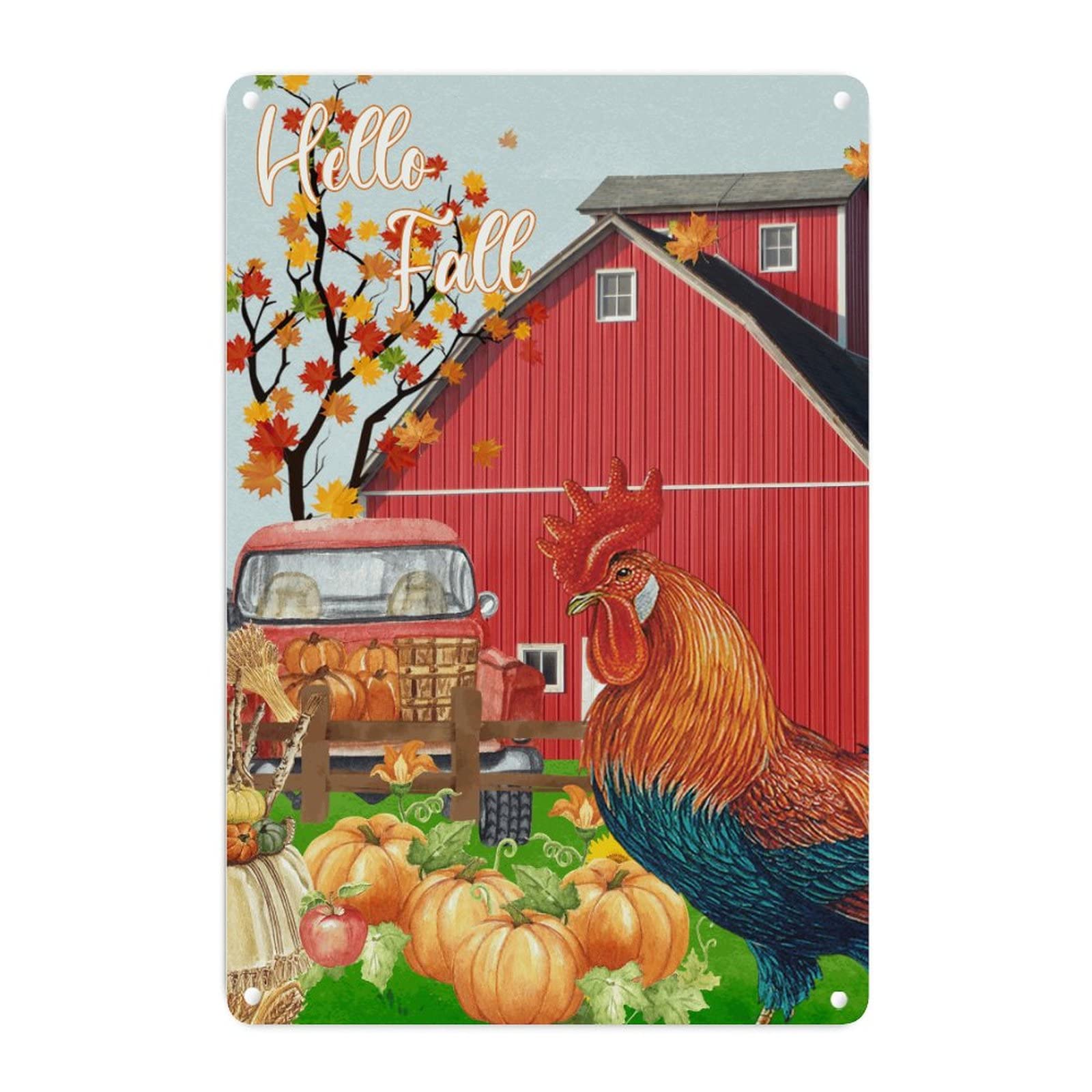 Décoration extérieure hen coq en métal pour habiller un mur de jardin nu