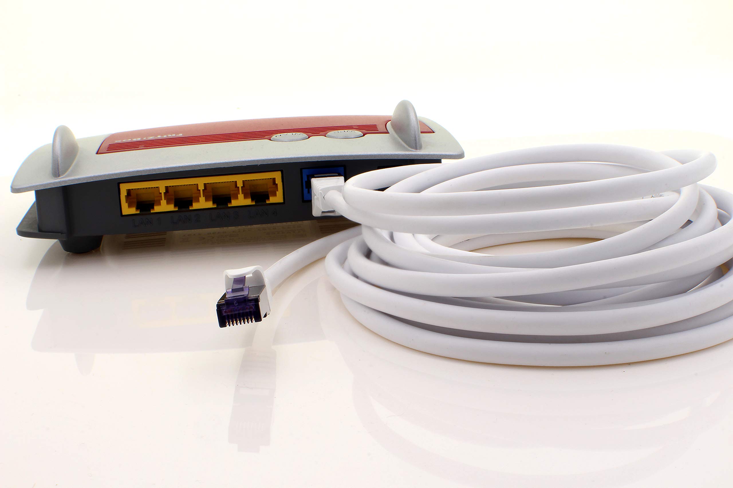 1aTTack.de Cat.7 Cavo di Rete 0,5m - Bianco - 10 Pezzi - Ethernet LAN Cat.7 SFTP PIMF LSZH Spina RJ45 Cat6a 10 Gbit s