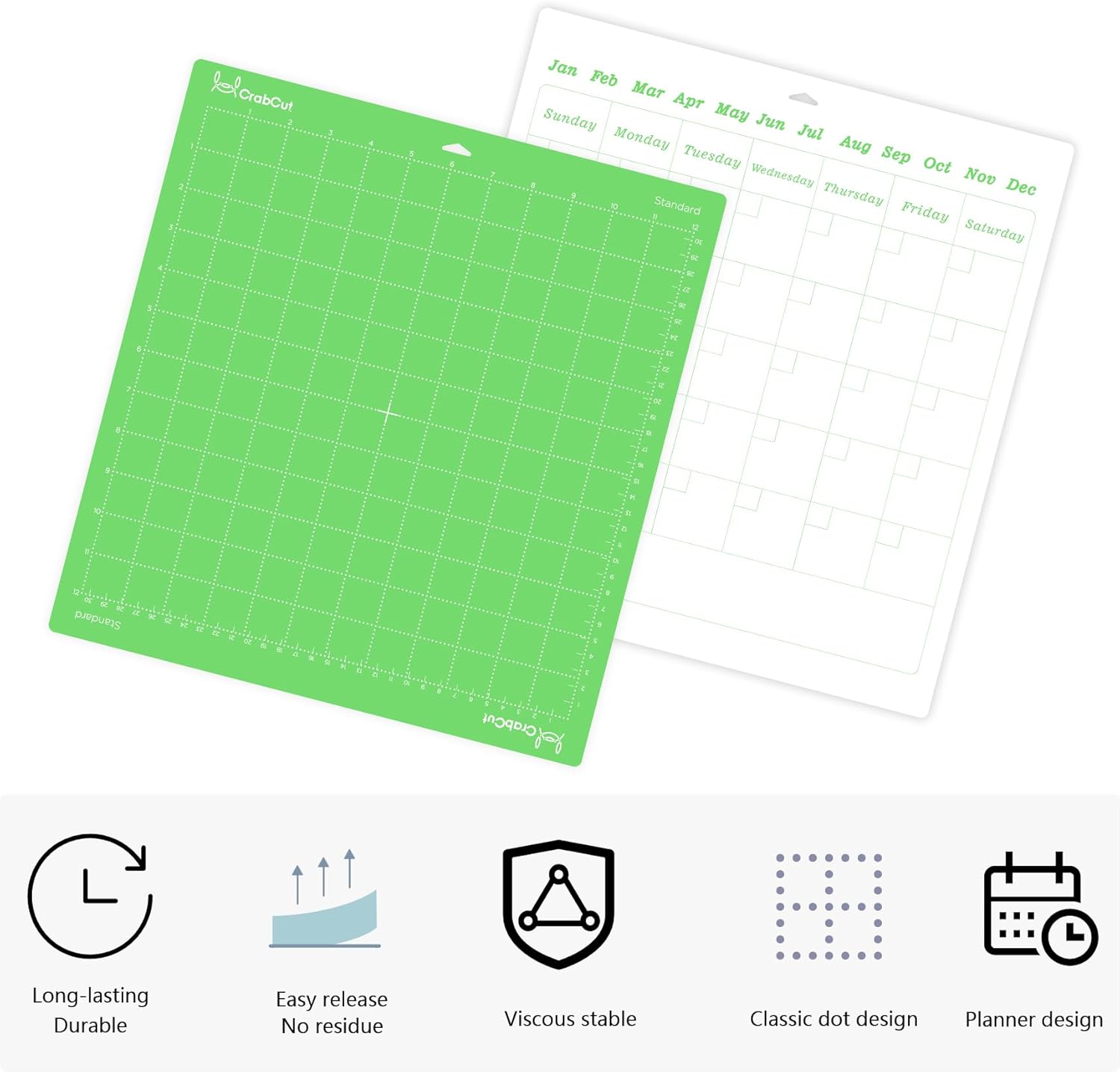 Cutting Mats for Cricut Maker 4/Explore 4/Maker 3/Explore 3/Air 2: 12x12 Inch 3Pack Green StandardGrip Durable Long Lasting Standard Stickness Replacement Cut Mat for Siser Juliet Romeo