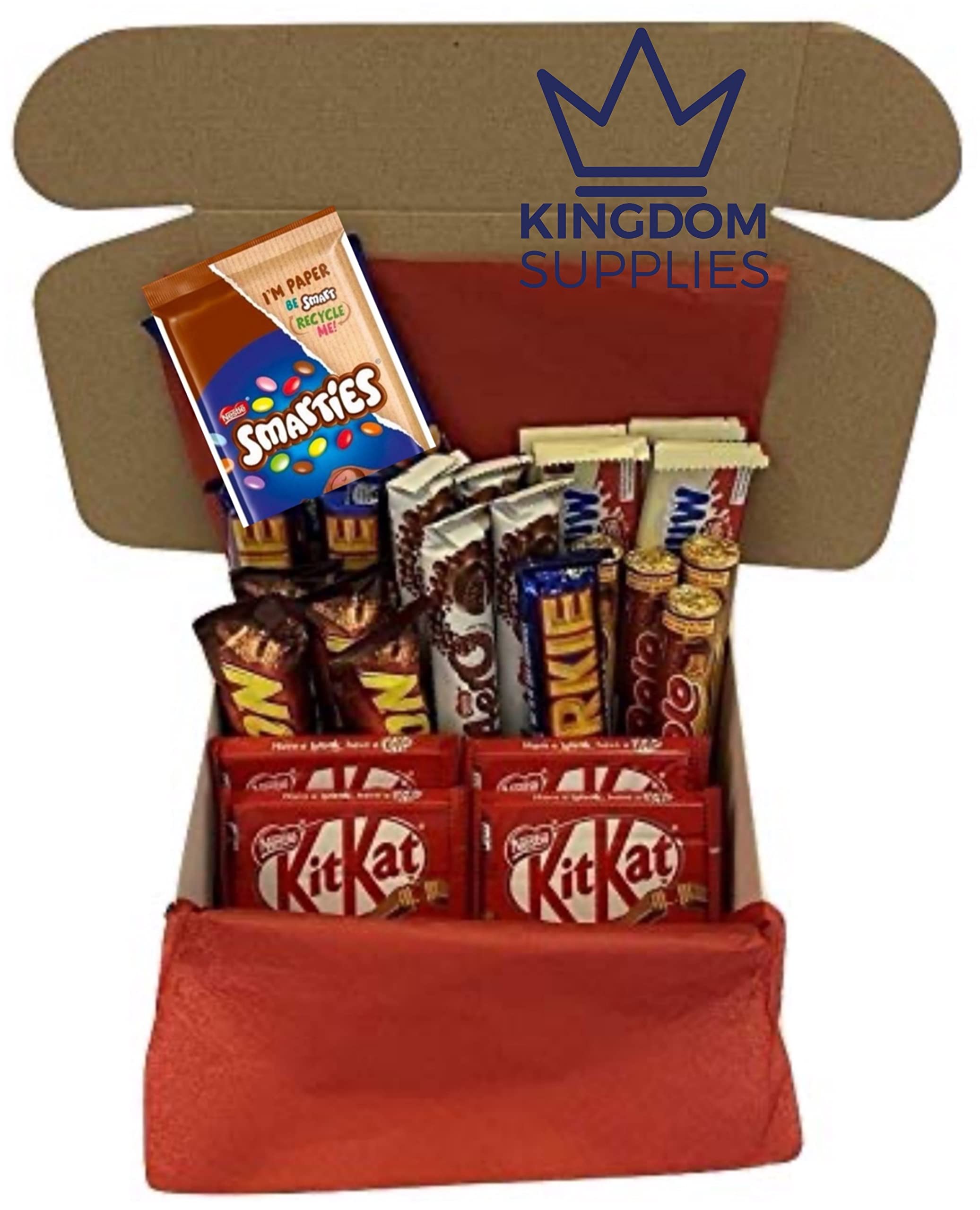Chocolate Bar Sweet Selection Gift 24 Favourite Choc Including Kit  Kat, Lion Bar, Aero, Yorkie, Rolo, Milkybar and Smarties Bar by Kingdom