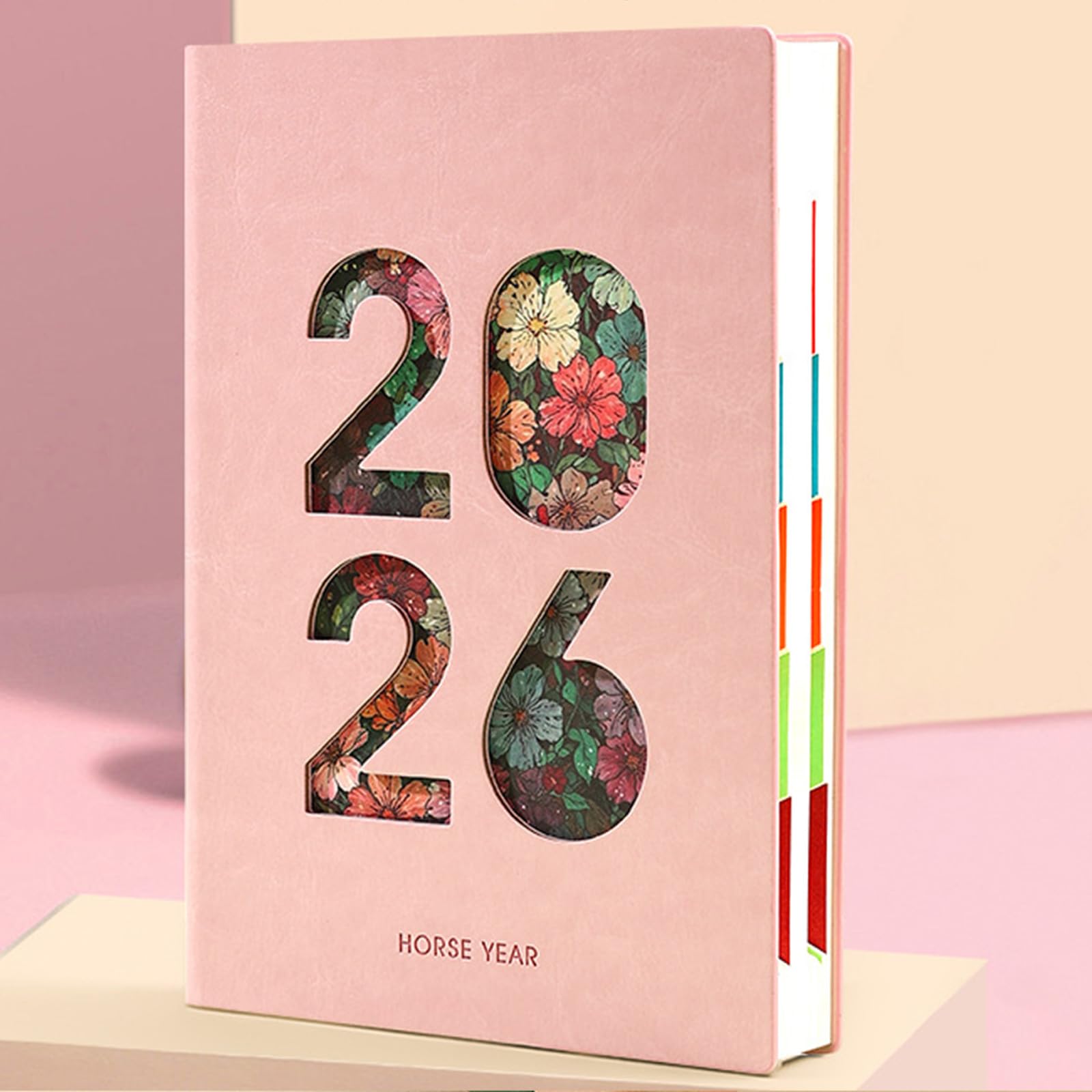 Agenda giornaliera 2026, 400 pagine, datata, con copertina morbida, in pelle, stile accademico, con segno mensile, per uso scolastico in ufficio, in, annuale