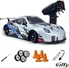Toy Remote Control RC Drift Trolley, Rechargeable, Illuminated, Full Function, Drift Car 4 Pieces Kuka 4 Pieces Drift Wheel 2.4 GHz Control Drift Trolley Model (Blue)