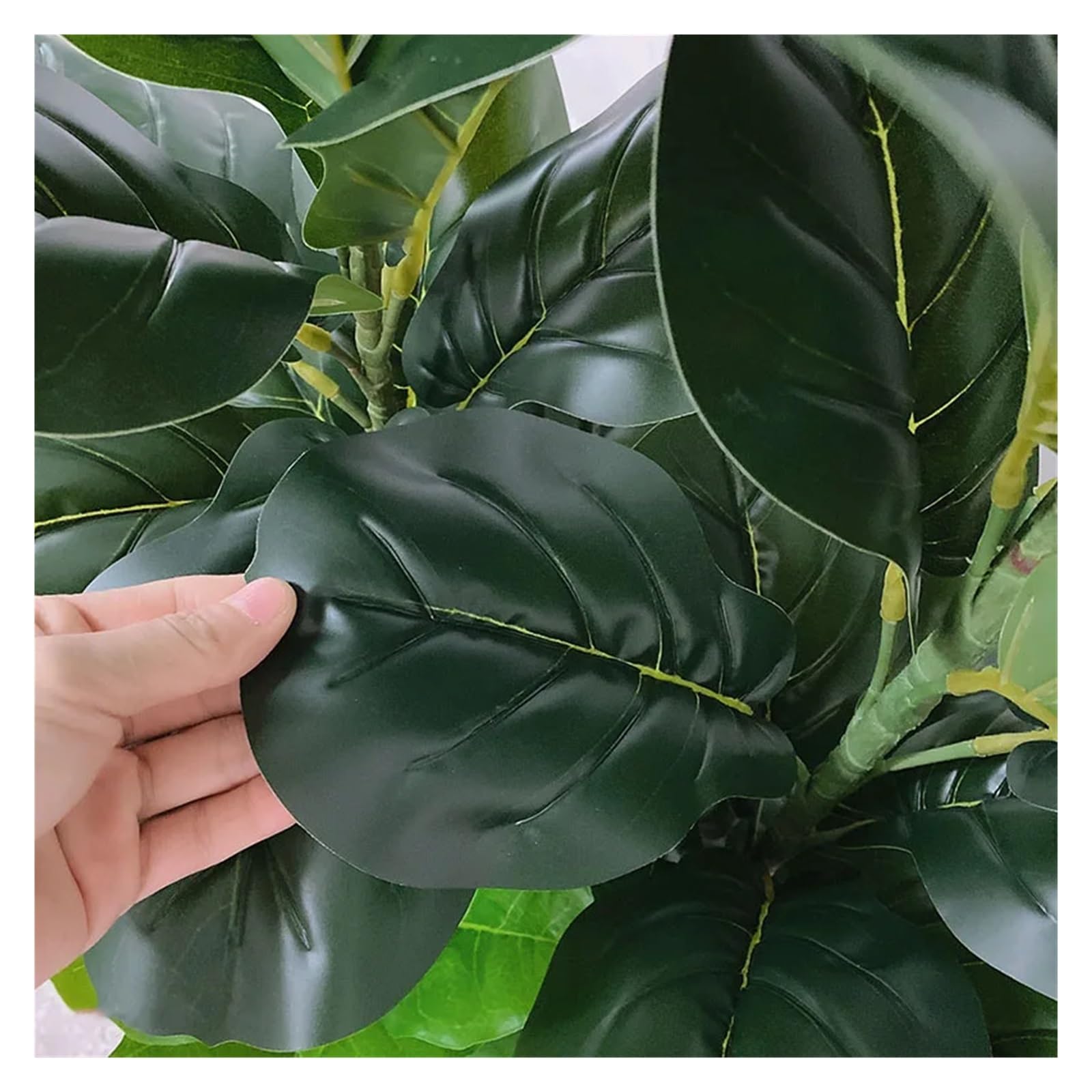 Künstliche Tannenzweige 150 cm großer tropischer Baum, künstliche Ficus Lyrata-Pflanze, Zweige, Kunststoff, Blätter for Home Office Shop Decor(70cm)