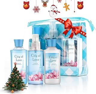 Bath & Body Care Travel Set - Home Spa Set with Body Lotion, Shower Gel and Fragrance Mist, Personal Body Care Travel Set (City of Love)