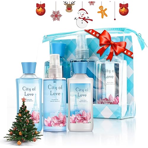 Bath & Body Care Travel Set - Home Spa Set with Body Lotion, Shower Gel and Fragrance Mist, Personal Body Care Travel Set (City of Love)