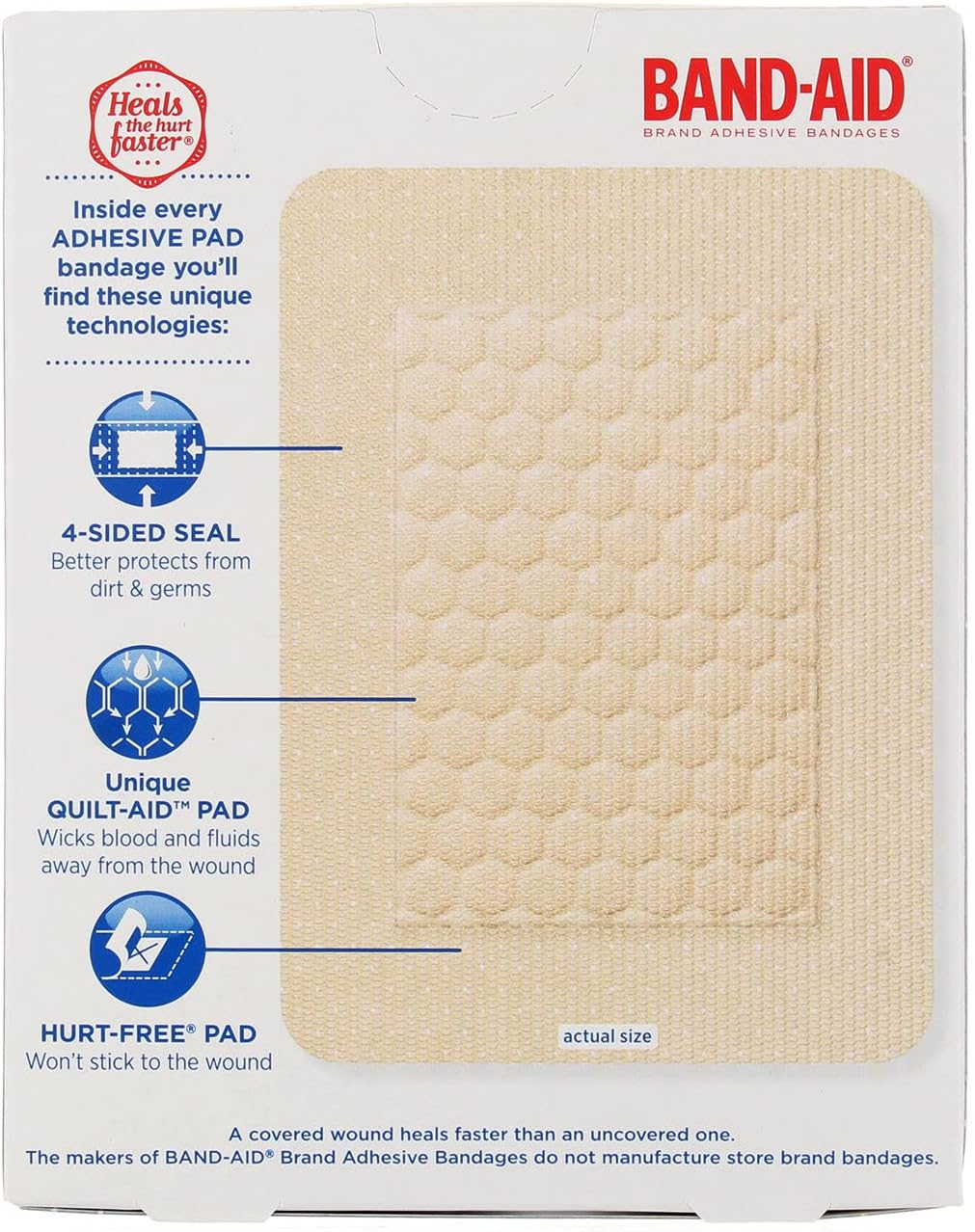 J&J Adhesive Pad Lrg Size 10s Band-Aid Large Comfort-Flex Adhesive Pads