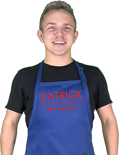 Miniatura 6 de Delantal de chef personalizado con nombre bordado, delantal de cocina personalizado para hombres y mujeres, delantal de chef para adultos, regalo