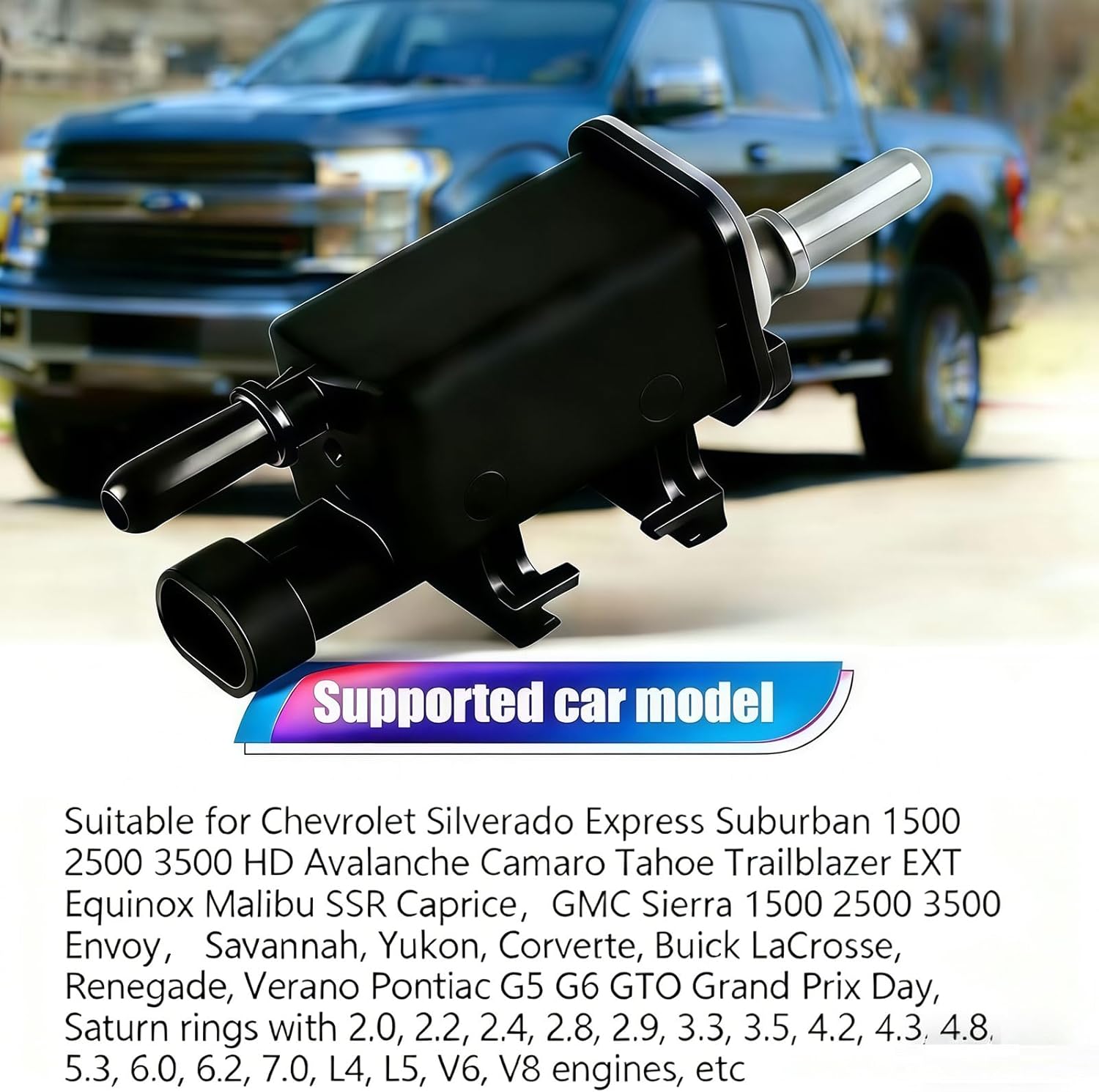 Vapor Canister Purge Valve Solenoid Compatible for Buick Chevy GMC GM 214-1680 12597567 911-032 Evaporative Emissions Control System Compatible, Automotive Replacement Part
