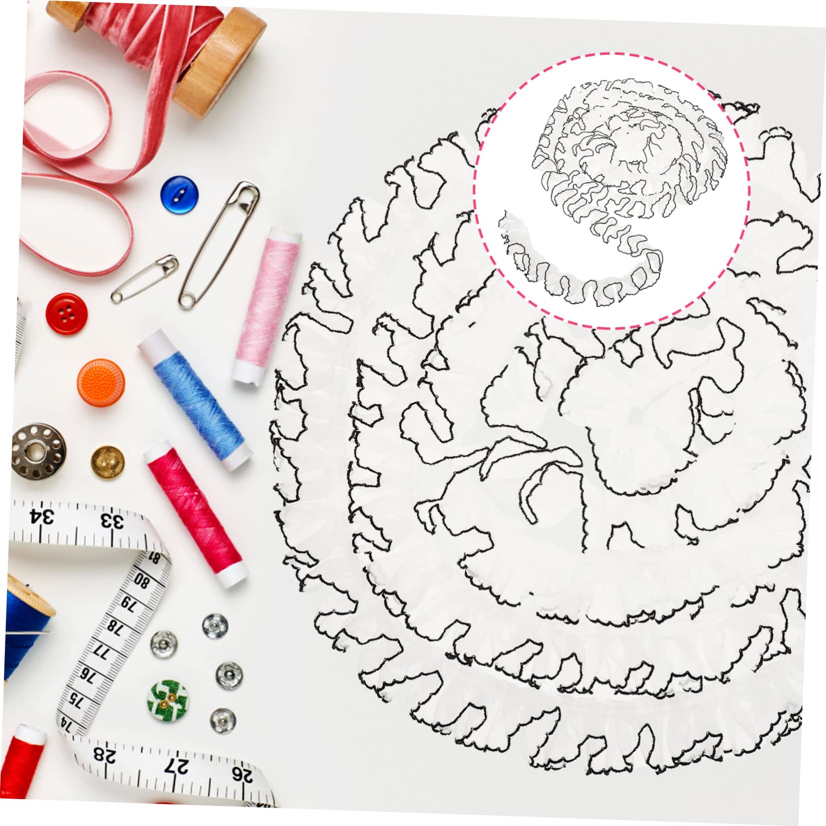 Angoily 5 Piezas Cinta de Encaje Retro de Ribete Decorativo para Manualidades Cinta de Metros para Ropa y Decoración Diy