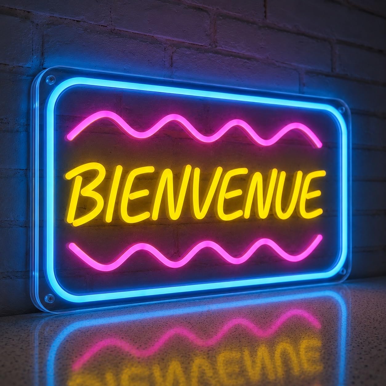 Lámpara BIENVENUE Letrero De Neón Regulable