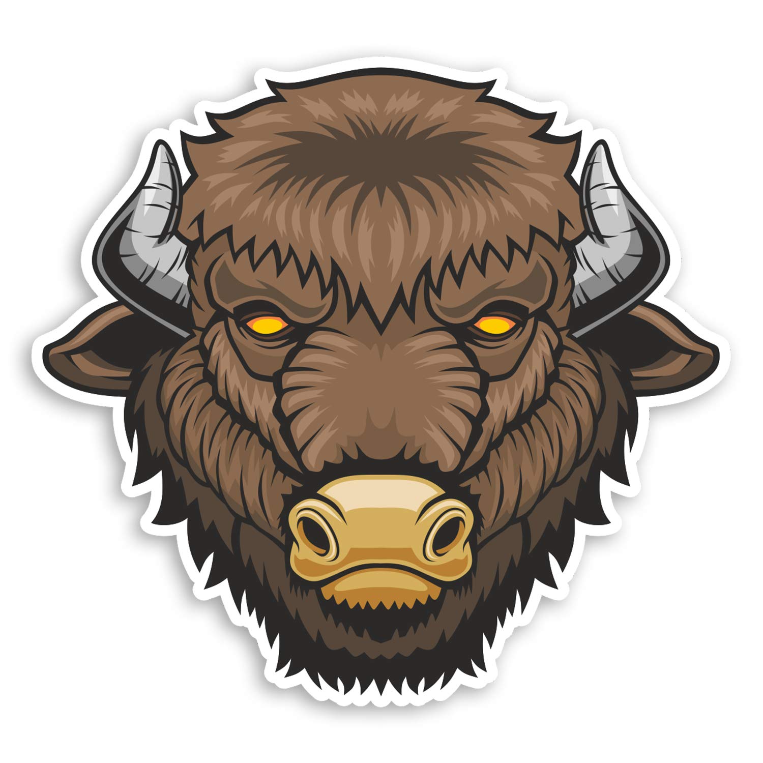 2 x 10cm Wild Bison Bull Vinyl Stickers - Animal Angry Laptop Sticker #31588 (10cm Wide)