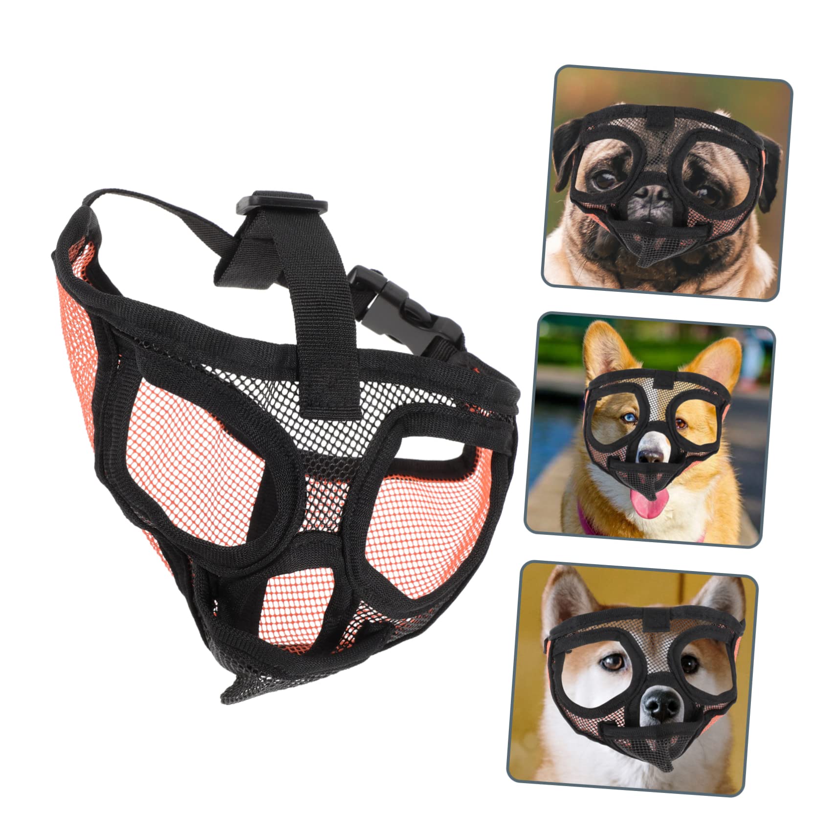HOLIDYOYO PVC Material Dog Muzzle Short Snout Pet Mask for Dogs Puppies -Barking Cover