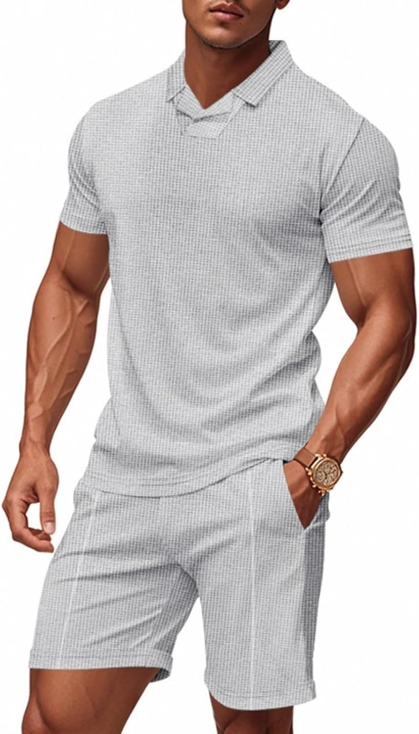 Men's Casual Suits 2 Piece Sets Summer Sleeveless Hoodie Shirt and Cargo Shorts