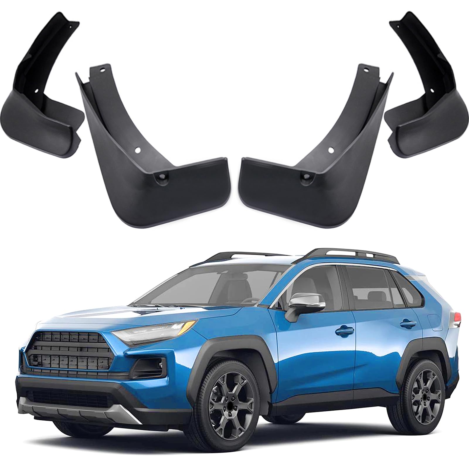MOERTIFEI Mudguards Mud Flaps Splash Guards Fenders Compatible with 2019-2024 Toyota RAV4 Adventure / RAV4 TRD Off-Road, 4pcs Mud Guard Kit, Black