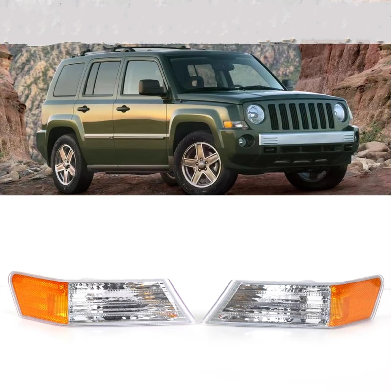 Auto luci indicatori Compatibile Con Jeep Per Patriot 2007-2010 2011 2012 2013 2014 Auto Indicatore Di Direzione Anteriore Luce D'angolo Lampada Fendinebbia Assy 68004181AB