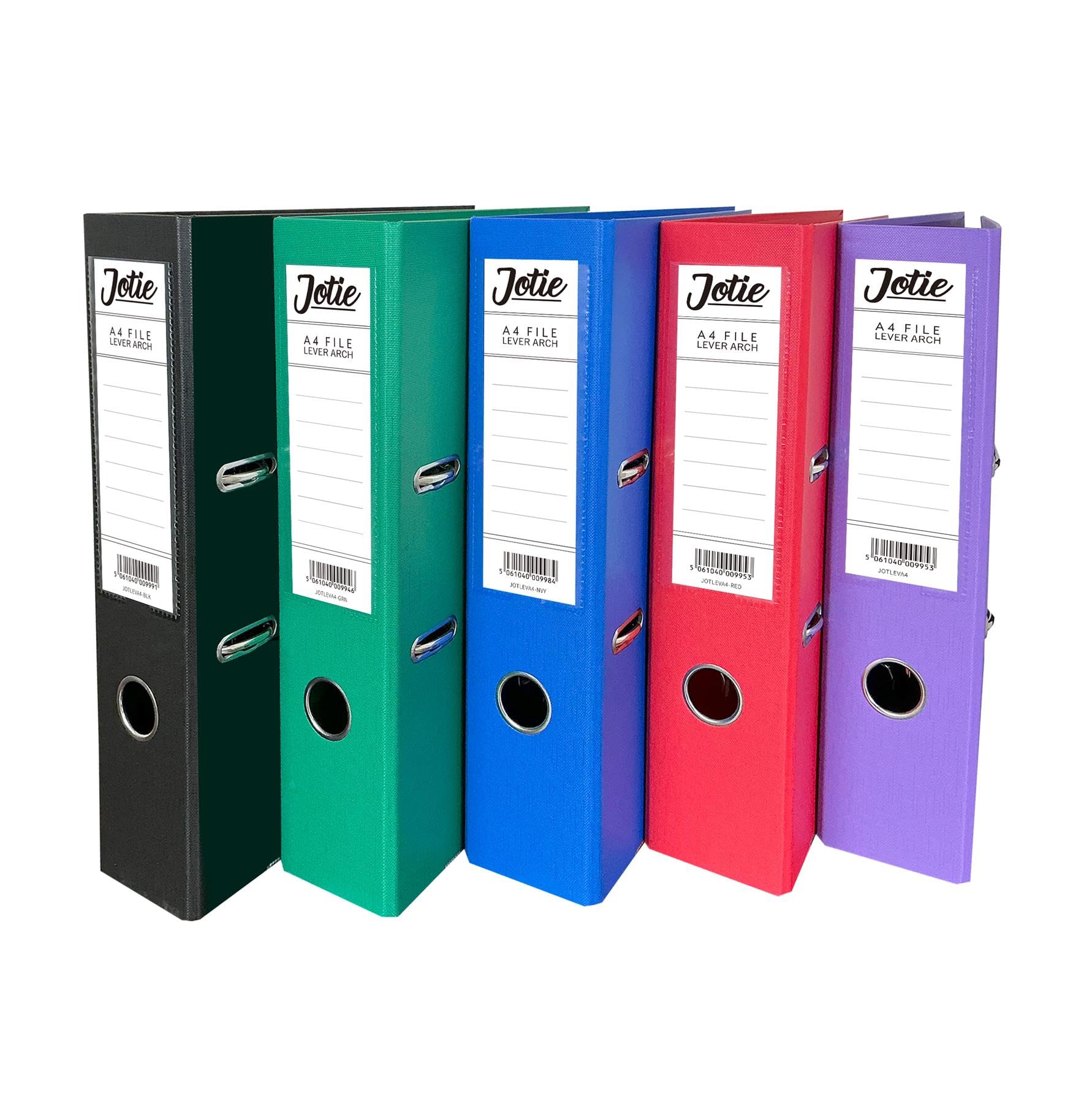 Set of 5 A4 Lever Arch Files for Paperwork A4 Folders with 70mm Spine, Thumb Ring & Elegant Anti-Spill Cover | Large Ring Binders | File Storage & Office Supplies Assorted Colours