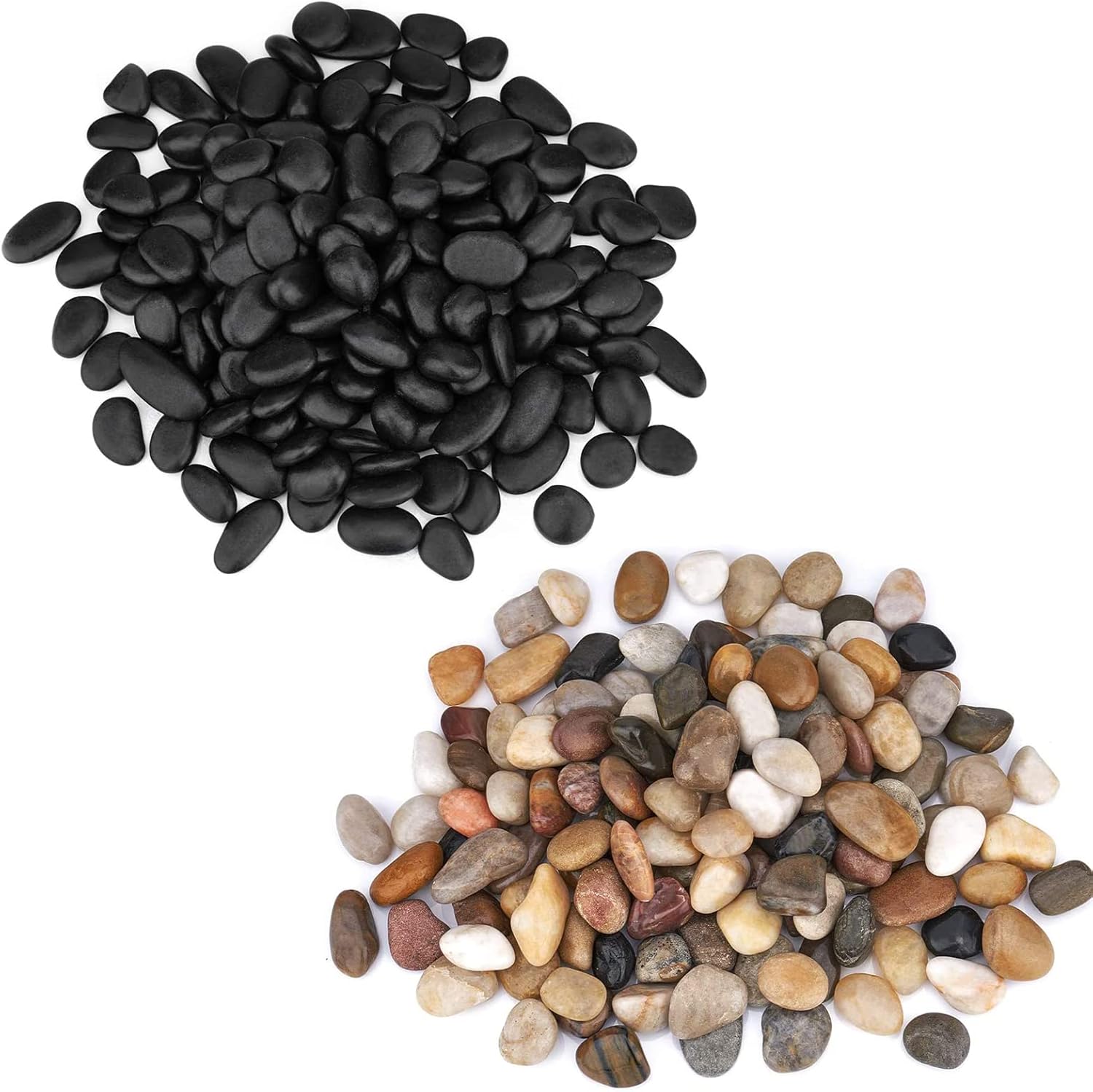 GASPRO 16 Pound River Rocks, Decorative Pebbles for Plants, Garden, Landscaping, Succulent, Vase, Highly Polished, 1/2-3/4 Inch