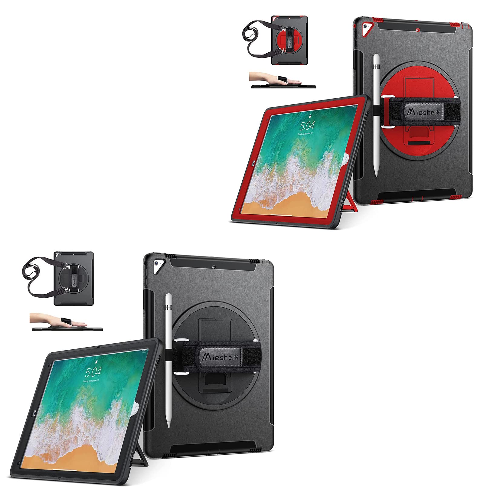 (Get 2) iPad Pro 12.9 Case 2017/2015 Black + iPad Pro 12.9 Case 2017/2015 Red