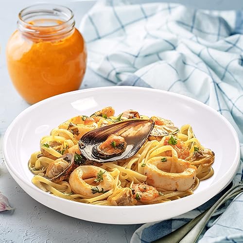 Miniatura 6 de Fasmov Tazones de pasta de melamina paquete de 6 cuencos grandes de 10 pulgadas 47 onzas cuencos de ensalada poco profundos platos profundos de