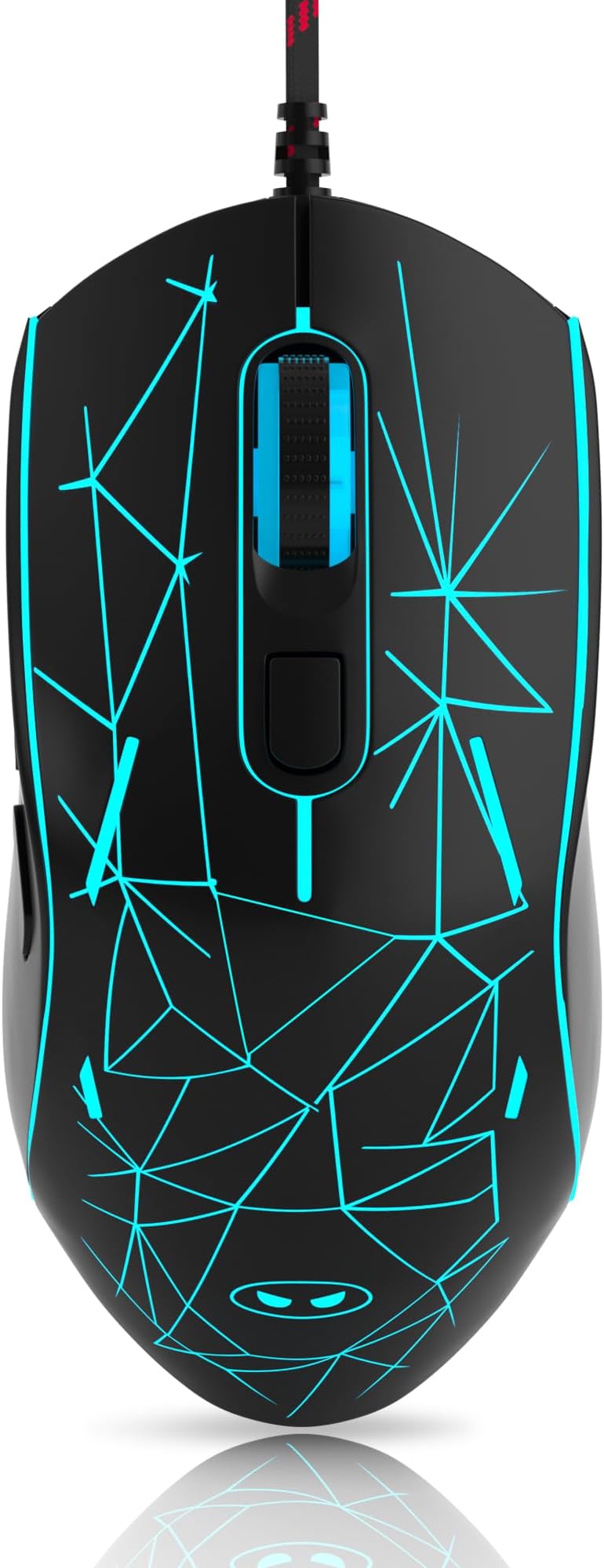 MageGee G6 Wired Gaming Mouse, Ergonomic USB Optical Mouse with 7 Colors Breathing LED Backlit, 6 Adjustable Speed Levels from 600 to 3200 for Laptop PC Computer Games & Work, Black