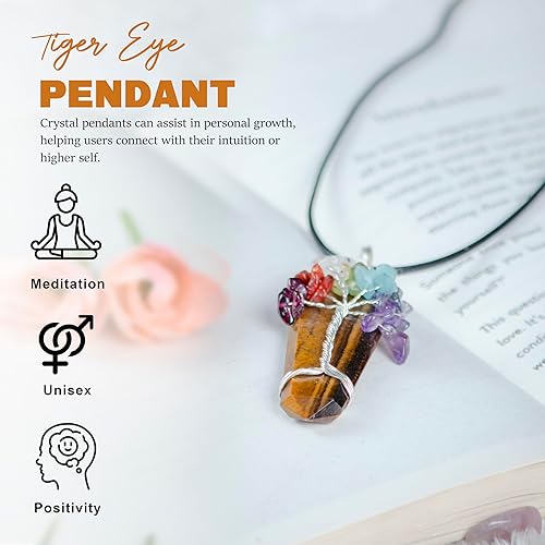 Miniatura 8 de Crocon Gemstone Pendant Necklace Handmade Reiki Healing Crystal Amulet Natural Stone Jewelry for Unisex Gift