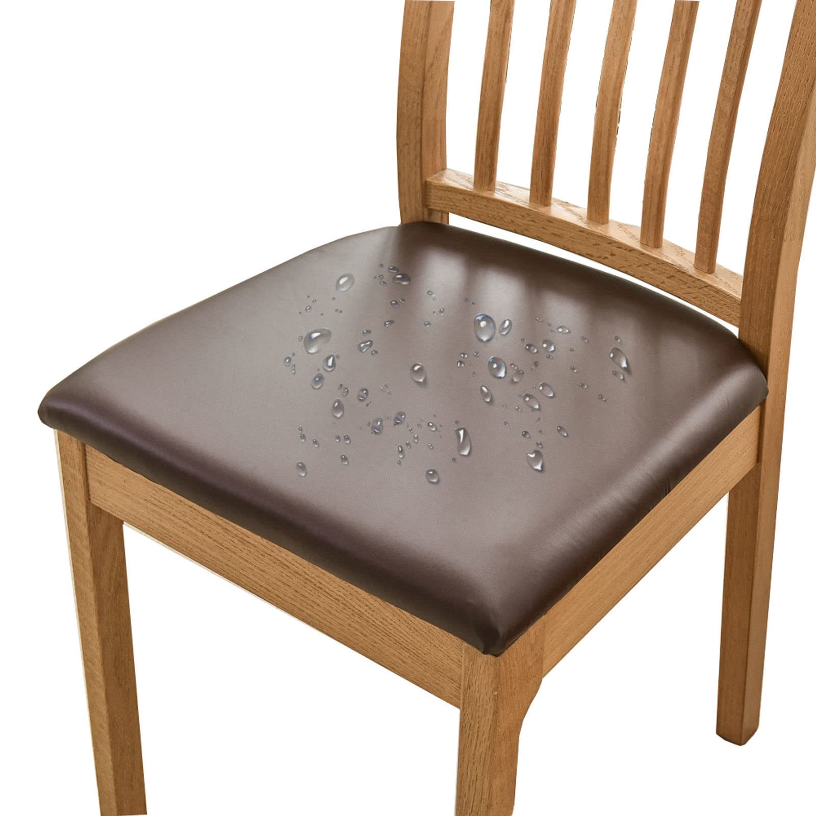 Housses de chaise extensibles imperméables en cuir PU lavables avec dossier amovible