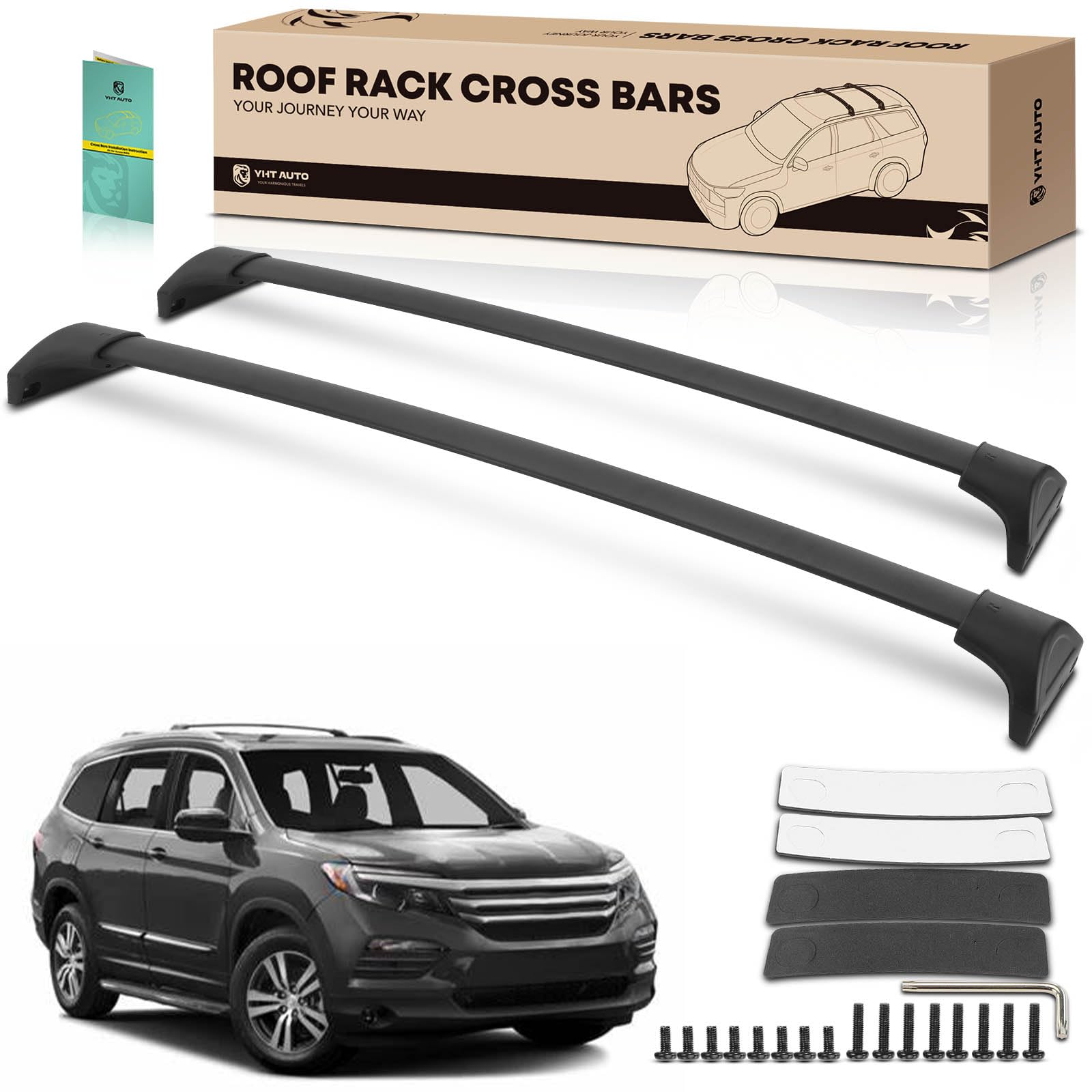 YHTAUTO 165 lbs Roof Rack Cross Bars w/Hardware Fit for