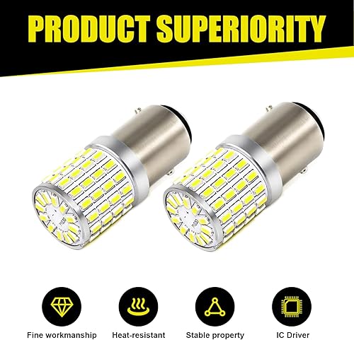 Miniatura 3 de Slykew 2 piezas de señal de giro LED para automóvil, 1156-4014-150SMD 22W 3600LM bombilla de decodificación súper brillante de un solo contacto,