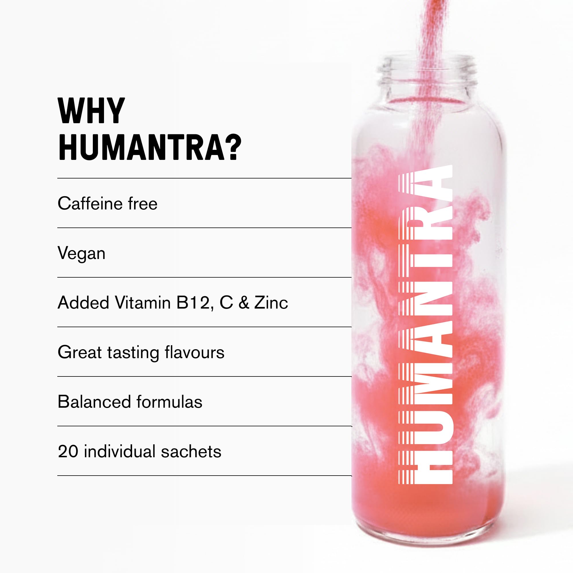 Humantra Electrolytes Powder - Berry Pomegranate Flavor, 20ct - Powdered Hydration Sachets - Plant-Based Electrolyte Powder with 6 Electrolytes - Vegan, Sugar Free, Gluten Free — view 4