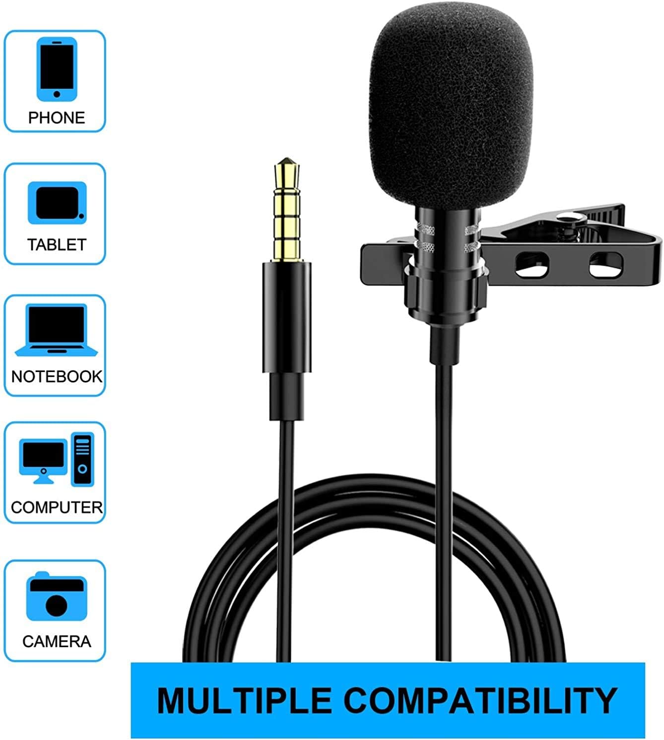 Buy 1 get 1 Popular Sound Professional Omnidirectional Capacitor Mic for iPhone and Android Smartphones, Recording Mic for YouTube, Interview, Video