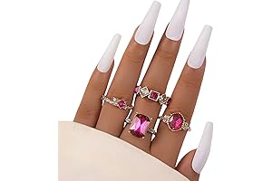 Crymystal 4PCS Gold Rings Set for Teen Girls