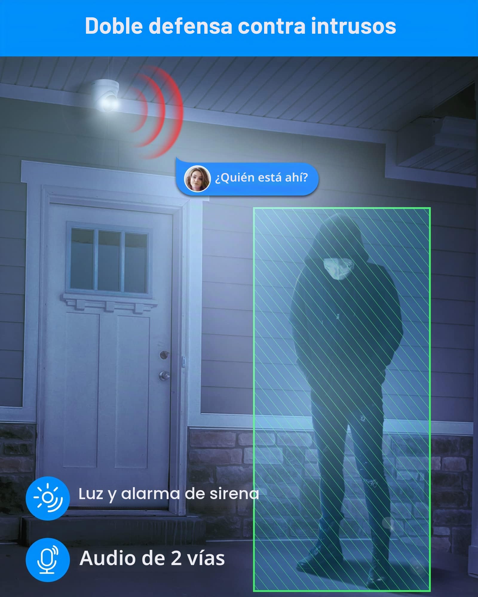 ZOSI 4pcs 5MP Cámara de Vigilancia IP PoE Exterior, Cámara Adicional para NVR PoE Kit de Videovigilancia, Visión Nocturna en Color, Detección de Persona
