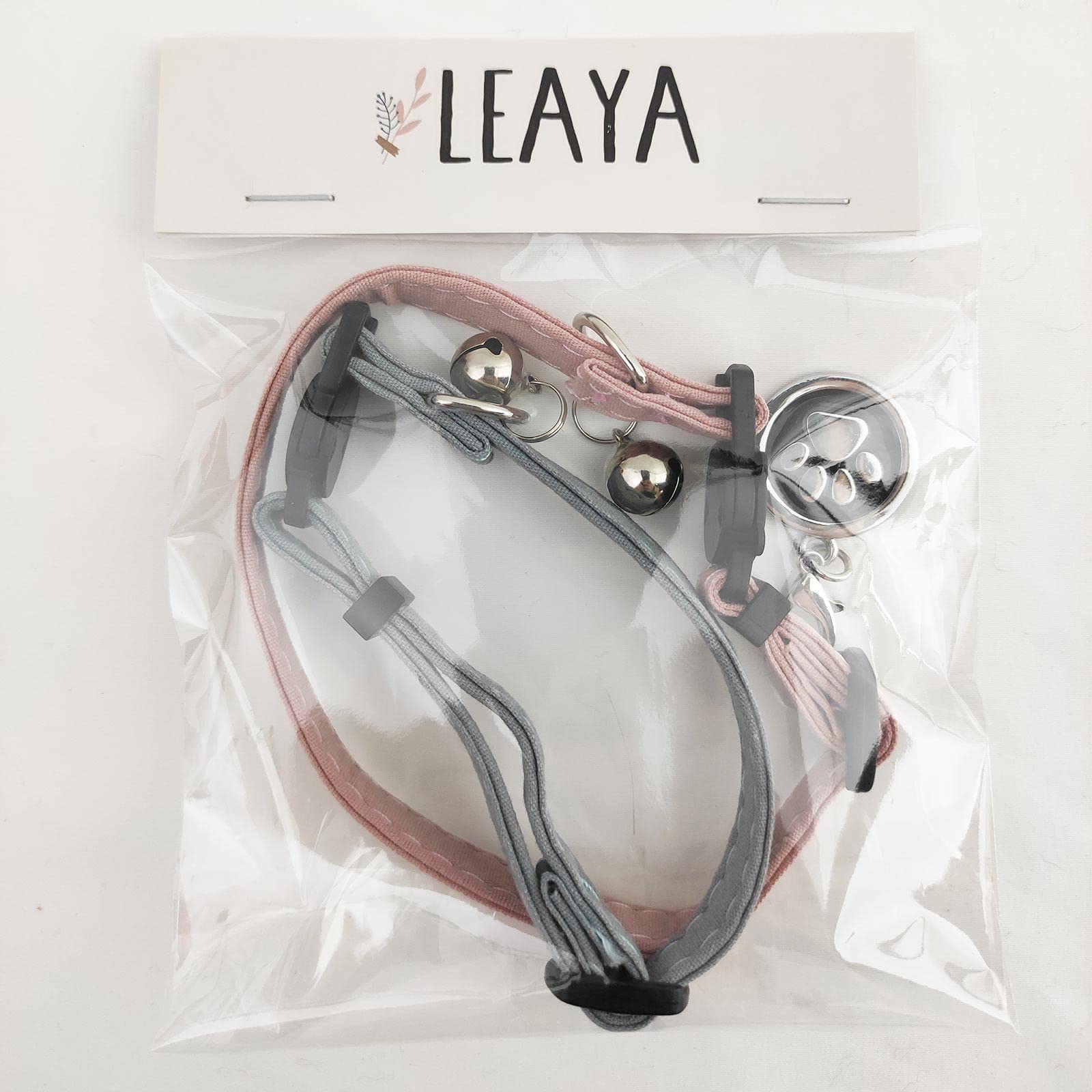 Amazon | Leaya 猫 首輪 2個セット ペット首輪 猫用首輪 迷子札付き 鈴