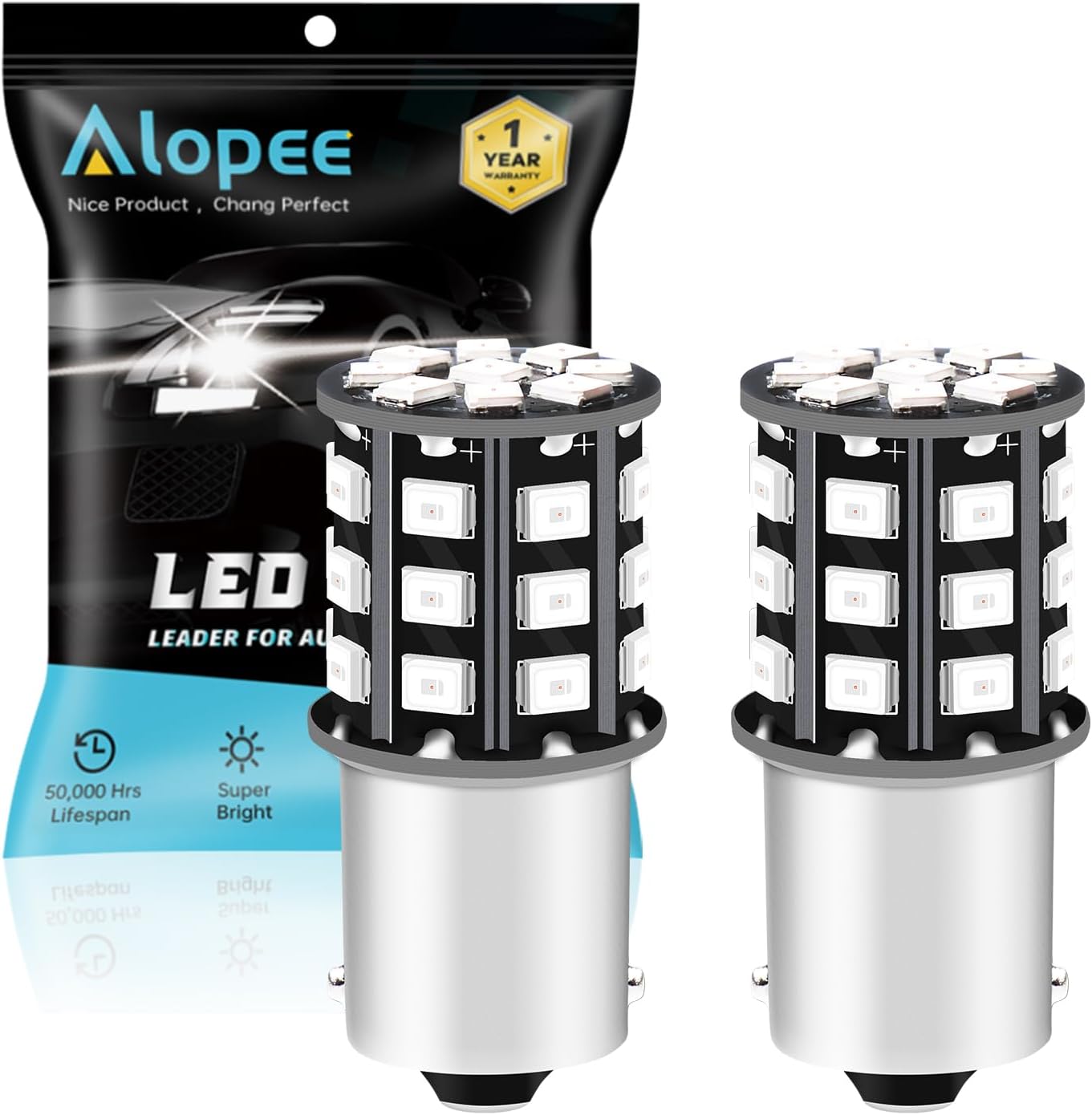 2 Pack P21W LED Bulbs Red Brake Lights Extremely Bright 12V-24V 382 P21W Car Bulbs Replacement for Stop Brake Tail Position Lights 2835 33 SMD