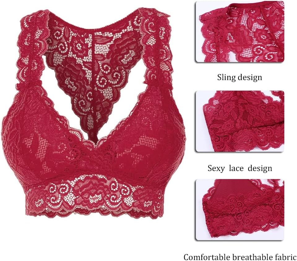Size Lingerie Lace Solid Color Cross Side Buckle Without Rims Gathered Sports Underwear Sleep Bra