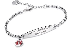 Pre-engraved Simple Rolo Chain Medical Alert ID Bracelet for Women