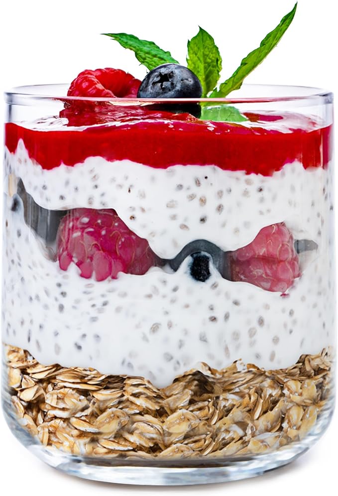 KONZEPT Dessertgläser 12-teiliges Set aus Glas, kleine Gläser für Nachtisch, perfekt für Tiramisu, Panna Cotta, Pudding, Joghurt-Müsli und Schichtdesserts