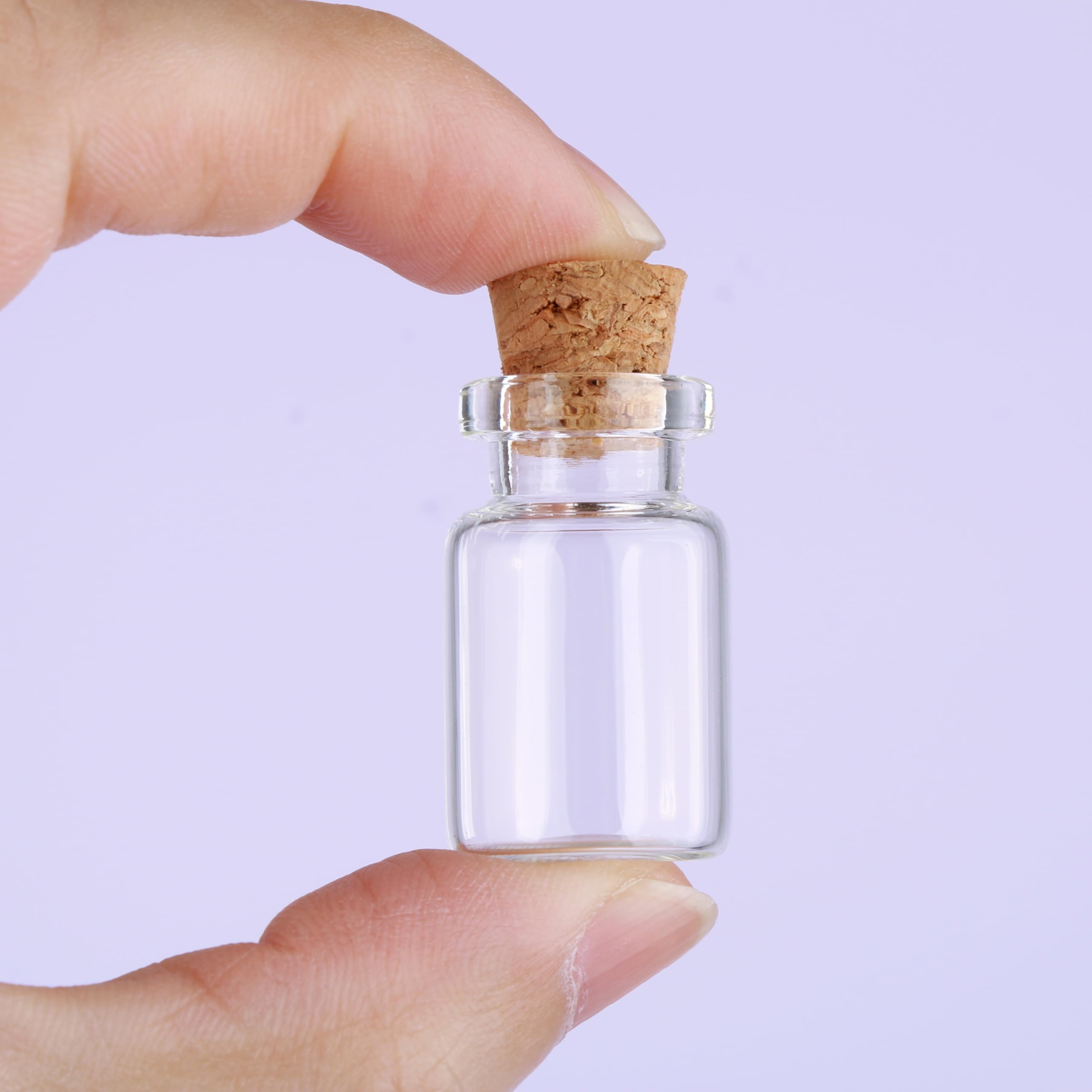 MaxMau36PCS Tiny Glass Bottles with Corks and Eye Screws,3ml Cute Little Jars Cork Stoppers Vials for Crafting Project Wedding Favors